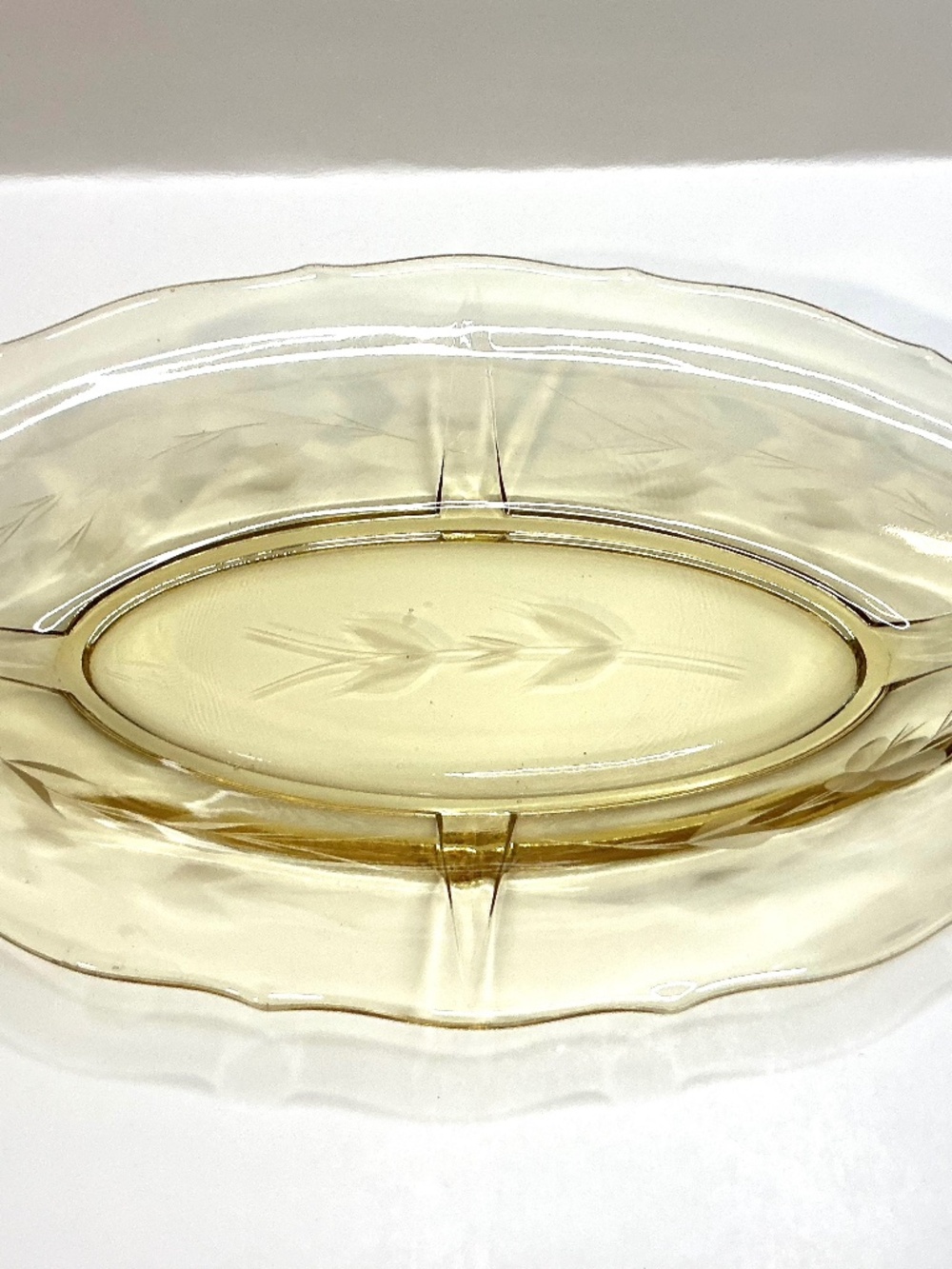 Yellow Glass Oval Serving Dish